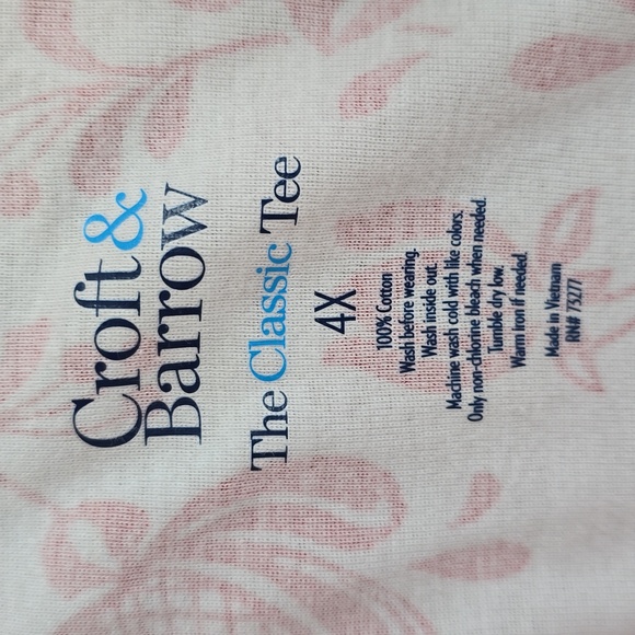 CROFT AND BARROW WOMEN'S PLUS SIZE SHORT SLEEVE RED & WHITE PULLOVER TOP SIZE 4X - Picture 11 of 11